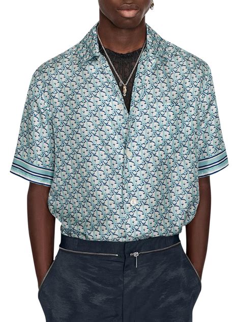 dior oblique hawaiian beaded shirt|Dior Dior Oblique Pixel Hawaiian Shirt in Blue for Men .